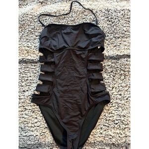 Women's Black Kenneth Cole One Piece Swim Suite Size M